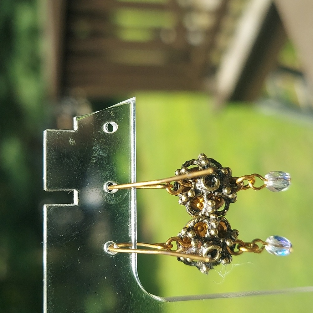 Crystal Cluster Dangle Aurora Borealis Beaded Bra… - image 7